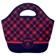 Melbourne Demons AFL Tartan Printed Neoprene Carry Lunch Box Cooler Bag New