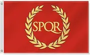 3×5 FT SPQR Rome Flag,Large The ancient Romans National Decor,Double Side Digital Printed 150D Polyester Banner With Canvas Header Brass Grommet