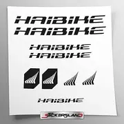 Sticker Set Compatible with Frame MTB Mountain Bike and Helmet | Decals Sticker for Bicycle Lettering Logos | Stickersland® - Haibik (Glossy Black)