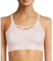NWT CHLOE TING WOMEN'S XL SEAMLESS CAMI STRAPPY SPORTS BRA PINK TIE DYE PRINT