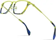 FONEX Acetate Titanium Glasses Frame Men New Square Eyeglasses Spectacles Eyewear