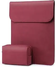 HYZUO 13 Inch Laptop Sleeve Case Bag for MacBook Air 13 M3 M2 M1 2024-2018, MacBook Pro 13 M2 M1 2024-2016, iPad Pro 13 M4, iPad Air 13 M2, XPS 13, Surface Pro 11/10/9/8/X, with Carry Pouch, Wine Red