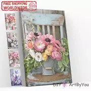 Paint By Numbers Kit Flowers Nature Abstract Brush Wall Home Draw Framed Decor