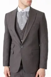 Jack Martin - Peaky Blinders Style - Grey Tweed Tailored Fit 3 Piece Suit