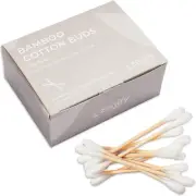 Zenify Earth Bamboo Cotton Buds (200 Swabs) - Biodegradable Organic Compostab...