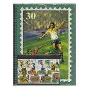 Stockbook 6 White Pages/12 Sides 9 Glassine Strips 50 Free Soccer CTO Stamps #30
