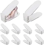 Gcerfby Stackable Footwear Slots, Adjustable Sneakers Rack, Double Deck Shoe Organizers, Easy To Assemble/Maintain, Maximum Space Efficiency, 27x10cm For Heels, Flats, Slippers