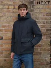 Navy Blue ThermoGen Parka Jacket with Borg Lining (F17872) | $160