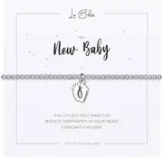 Lu Bella Mummy to be silver bracelets for womens baby shower gifts for mum. Personalised jewellery for the expecting mother during pregnancy. With gift bag from