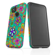 For Google Pixel 4a Case Armour Protective Cover Retro Floral
