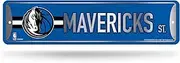 Rico Industries NBA Detroit Pistons Home Décor Metal Street Sign (4" x 15") - Great for Home, Office, Bedroom, & Man Cave - Made
