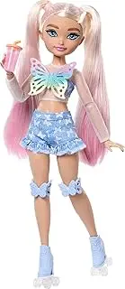 Barbie Dream Besties Doll and Accessories, Barbie “Malibu” Posable Roller Skating Fashion Doll with Blonde Hair, 9 Makeup Themed Pieces