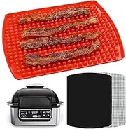 INFRAOVENS Air Fryer Reusable Liner Accessories for Ninja Foodi Grill 5-in-1 AG301, 4qt Ninja Foodi Accessories, Heat Resistant Liners, Food Safe, Easy Clean Silicone Mat by