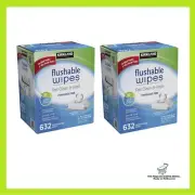 Kirkland Signature Flushable Wipes 2 x 632 Pack