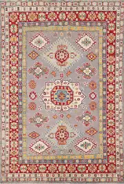 Handmade Wool Super Kazak Oriental Accent Rug Tribal Traditional Carpet 5x7