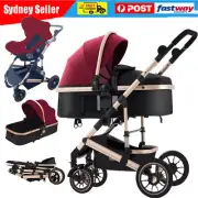 2024 Baby Pram Travel System 10 in 1 Buggy Pushchair Car Seat Toddler Bassinet