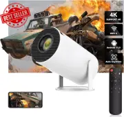 Mini Projector 4K 1080P WiFi6 BT5.0 Android 11 Auto Focus 180° Outdoor Movie
