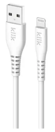 Klik Lightning Charge/Sync Cable MFI 25cm - White MFI Certified