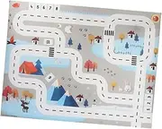 SHOWERORO Creative Traffic Game Mat Soft Interlocking Play Mat for Boy Girl Durable Rug Educational Traffic Map Design for Areas