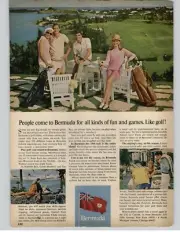 1966 Golf Course Golfers In Bermuda Photo Golf Vacation Promo Vintage Print Ad