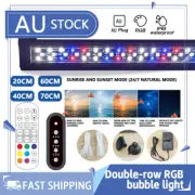 LED Aquarium Light RGB Air Bubble Fish Tank Strip Lights Bar Lamp Remote Control