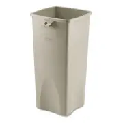 Rubbermaid Commercial Untouchable Waste Container Square Plastic 23gal Beige