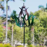 Large Wind Spinner Rotating Stake Kinetic Double-Layer Outdoor Yard Garden Decor