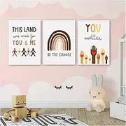 Baby Room Poster Rainbow Canvas Print Children Room Wall Art Nursery Art Room Picture for Kids Room Posters Color Prints 50x70cmX3PCS Frameless