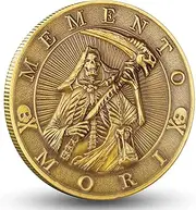 Memento Mori Carpe Diem Challenge Coin Stoic Reminder Token (Single Coin)