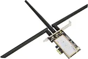 POENVFPO NIC PCIE X1 Adapter from 1750 Mbps with Double Band WiFi for Win7/8/10 OS, PCIE Network Card at Quick Speed for Online Games Without Delay, 3 WiFi Antenna Adapter