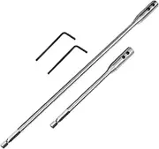 4 Pieces 1/4 Extension Drill Bit Set Wood Spade Drill Bit Extension, 6 and 12 Inches Spade Drill Bit Extension with 2 Pieces Key, Use with High-Carbon Steel Wood Spade Bits (Silver-4pieces)