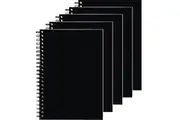 5 Pack Spirax 512 Notebook 7mm Ruled Hard Cover Spiral Bound A4 200 Page Black