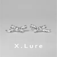 在飛比找蝦皮商城優惠-【X.LURE】14K 緞帶綁結耳針鑽石耳環 鑽耳環 真金 
