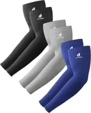 3 Pairs Arm Sleeves， UV Protection Compression Sleeves for Outdoor Activity