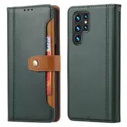 Phone Covering Tpu+pu Leather Phone Case Anti-fingerprint Textured Business Style Wallet Stand Protector For Samsung Galaxy S22 Ultra 5g - Black