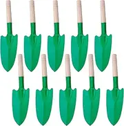 Gardening Trowel, 10Pcs Gardening Trowel with Wooden Handle 10 x 3 Small Portable Metal Garden for Weeding Transplanting & Digging