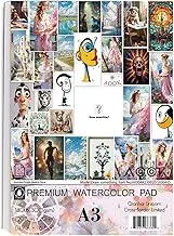 AOOK A3 Watercolor Paper Pad, 11.69X16.53 (140Lb/300Gsm) 20 Sheet Mixed Paper Mat, Top Packaging, Fine Texture, Suitable for Watercolor and Acrylic Art Mats (SX004 A3)