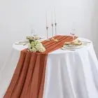 12Pack Chiffon Table Runner AILITI Wedding Table Runner 29x120 inches Gauze T...