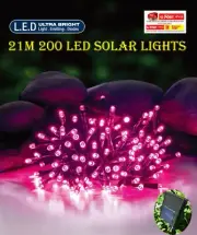 200 LED 20.9M PINK SOLAR CHRISTMAS WEDDING PARTY FAIRY STRING LIGHTS