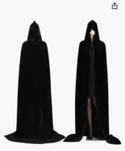 Hooded Cloak Vampire Long Cape Velvet Adult Costumes Carnaval Halloween Cosplay