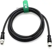 HangTon M12 Ethernet Network Extension Cable, 8 Pin X-Coded Male to Female Connector Cordset for Basler Cognex Kathrein Keyence Baumer Sick Datalogic Machine Vision Sensor Reader 50M