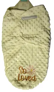 Swaddle Sack by Cribmates, White, 0+ Months, So Loved Theme, Brand New