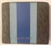 MICHAEL KORS ELECTRIC BLUE BILLFOLD WITH PASSCASE NEW WITH TAG