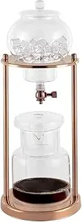 Cold Brew Coffee Tower,600 Ml Iced Coffee Dripper,Portable Cold Brew Dripper Tower Coffee Maker,Luxury Glass Slow Smooth Drip Coffee Machine For Home Office(Gold)