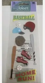 Jolee’s Boutique Baseball Bats Helmets 12 Pcs NIP Scrapbooking Junk Journal