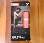 PORTABLE TKO PUNCHING BAG Boxing Weighted 5' Tower w Pump Waterproof Base Quiet