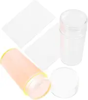 VINTORKY Manicure Nail Art Stamper Set 2 Pack Jelly Head Scraper Quick Nail Decor