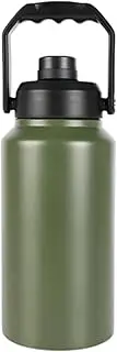 3L Insulated Water Bottle, Large 3 Litre Stainless Steel Water Bottle, Drink Bottle -Army Green- Double Wall Vacuum Insulated Bottles with Carry Handle - Keeps Drinks Hot or Cold for 12hrs - Gym, Camp