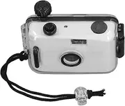 Film Camera, 35mm Reusable Film Camera, Waterproof Case, for Snorkeling, Lightweight, Easy to Use, Shutter Speed 1 100s F 9 28MM Lens (Black White)