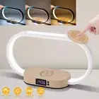 15W LED Clock Desk Lamp Fast Wireless Charger Bedside Touch Control Table Light